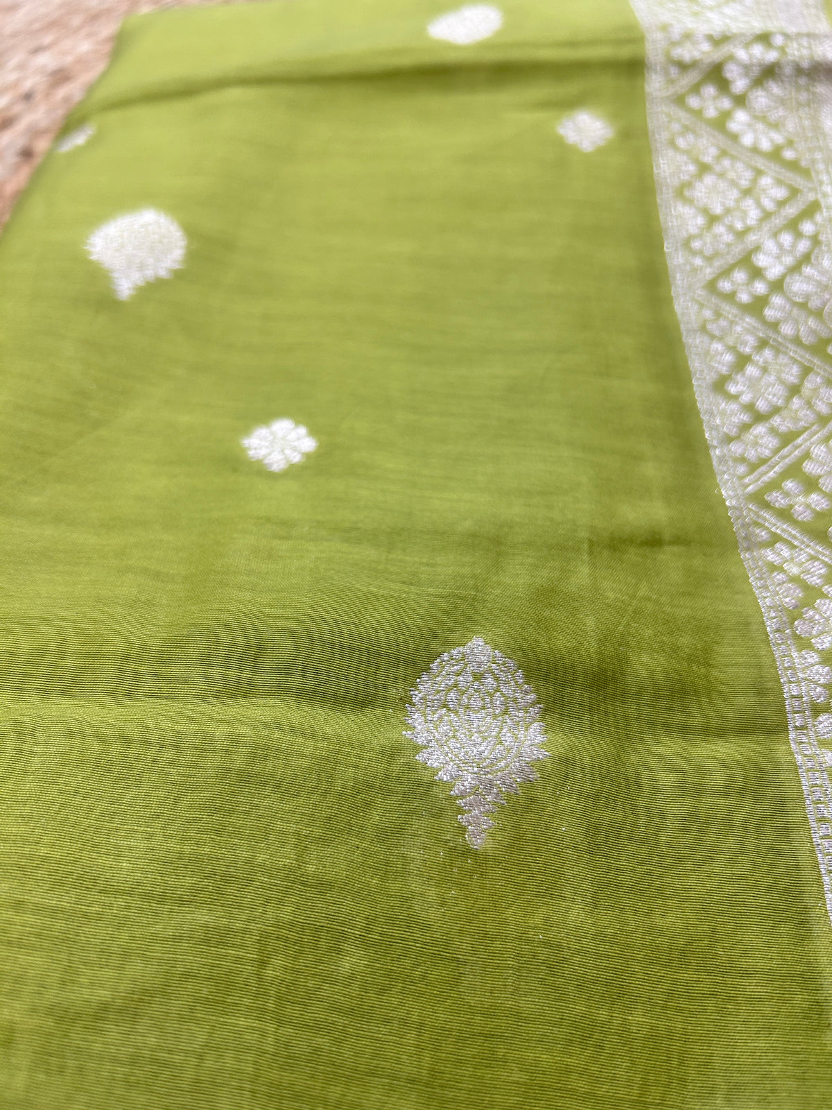 Olive Green Pure Mul cotton Suit Set