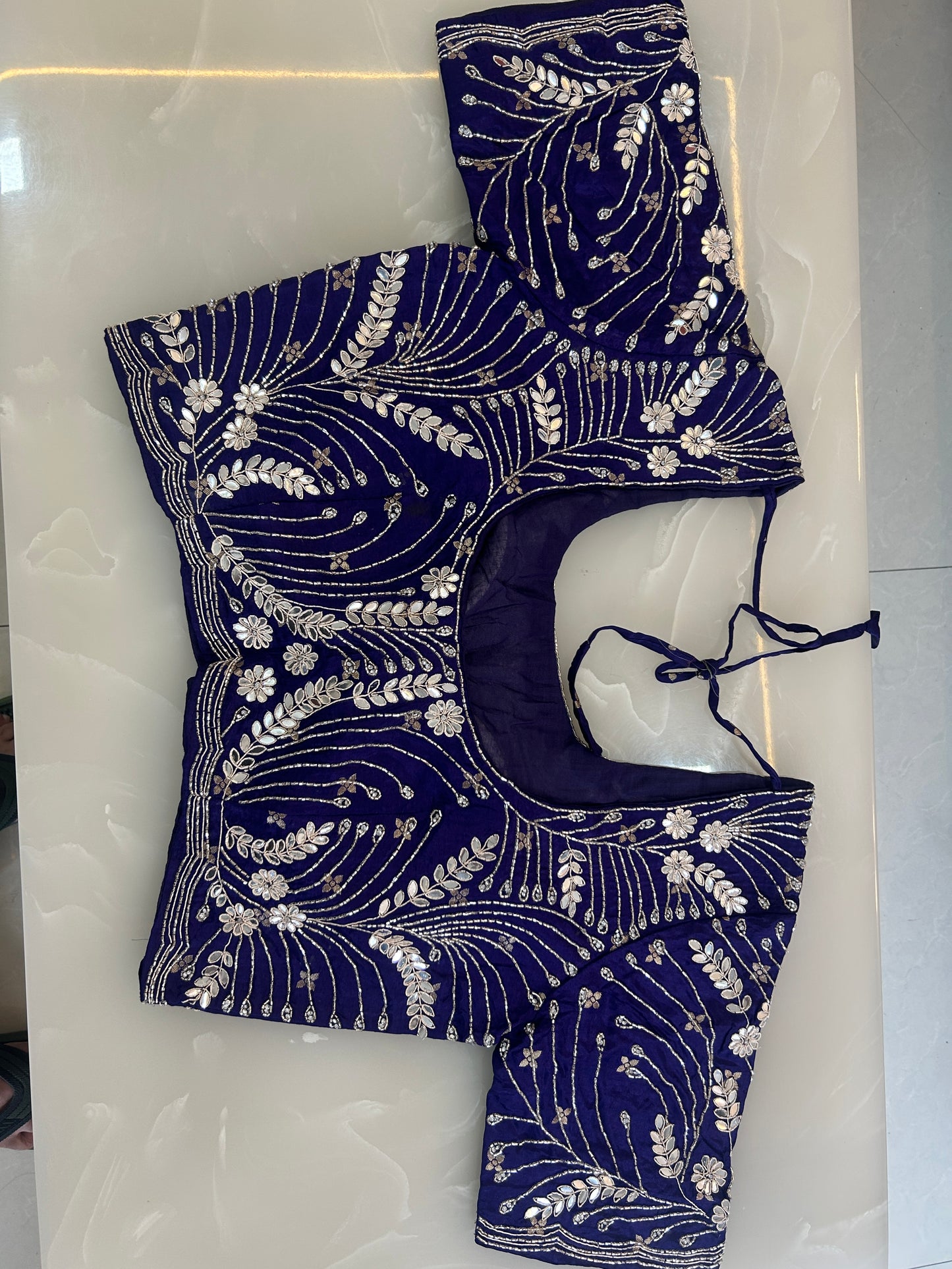 Violet color Semi Silk designer Party wear saree with heavy handwork ready made blouse - SPW170