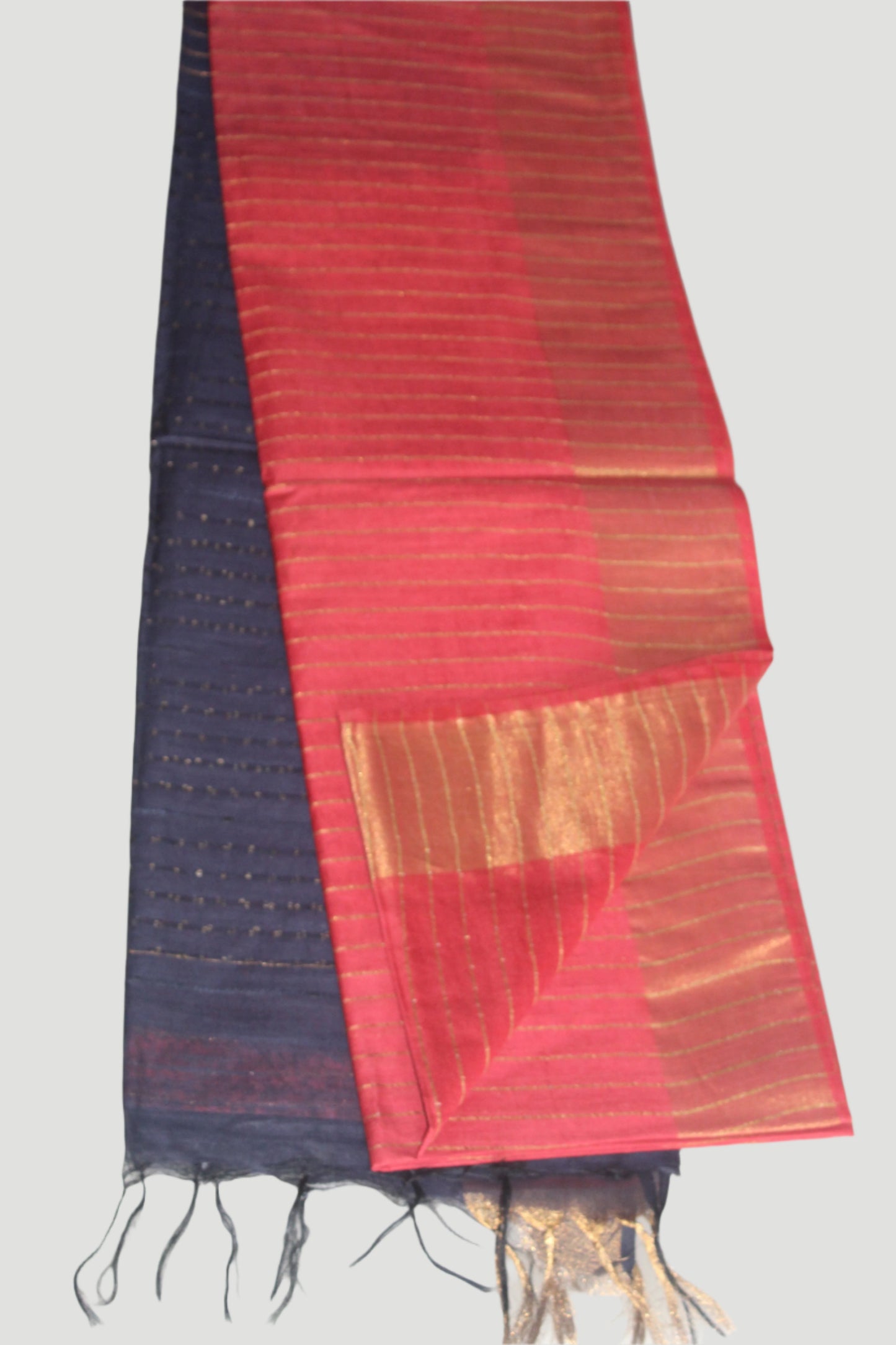 Pink Grey Bafta Tusser weaving Art Silk Saree SAS42