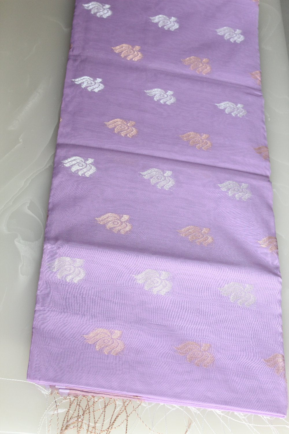 Lavender-Mercerized Cotton Handloom Saree with Blouse Piece SMC3