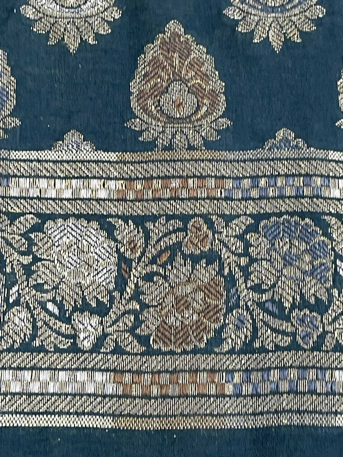 Slate Blue Mul Chanderi Banarasi 3-Piece Suit Material