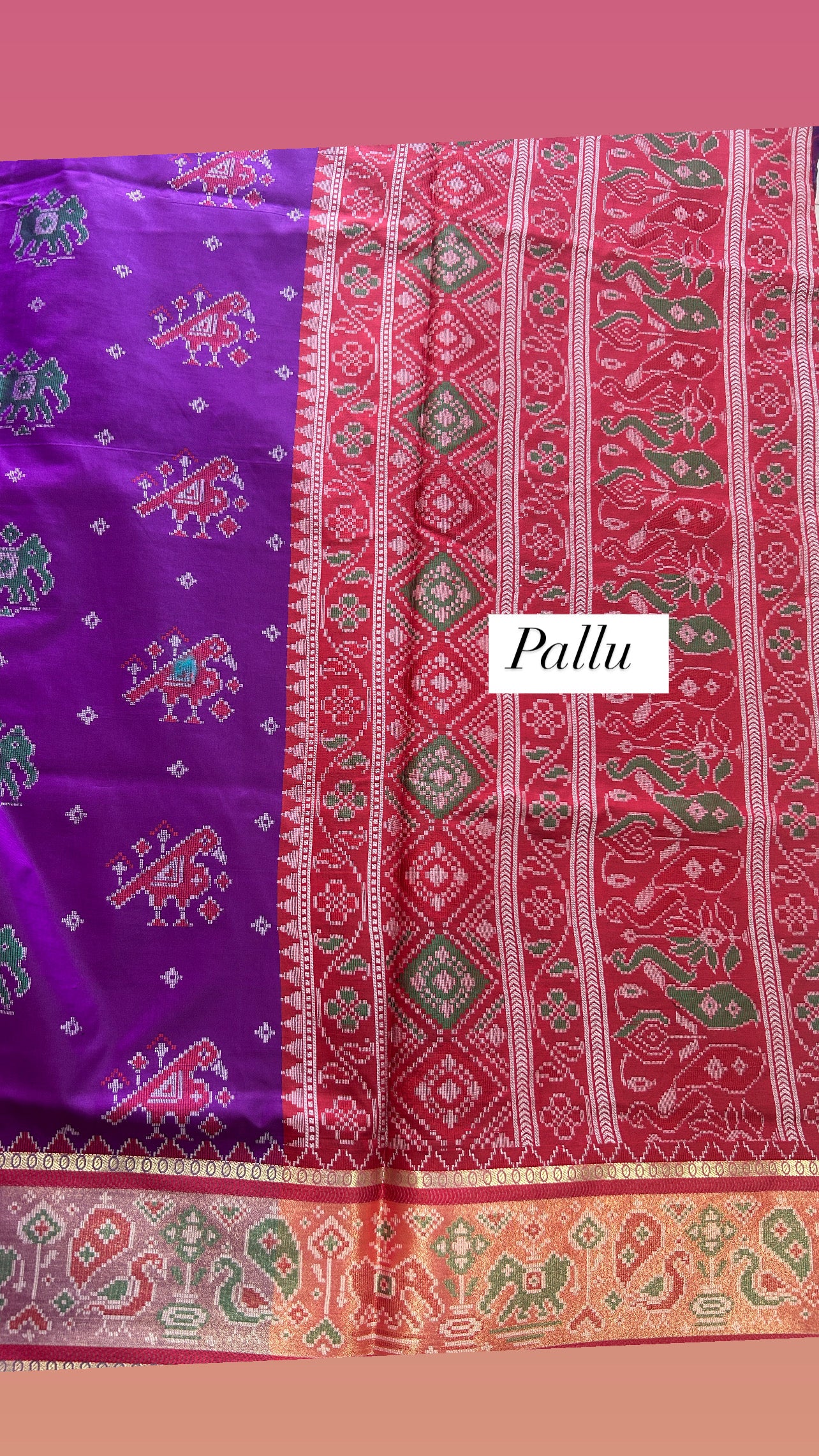 Purple Paitani weave polysilk sarees with Blouse piece SSP143