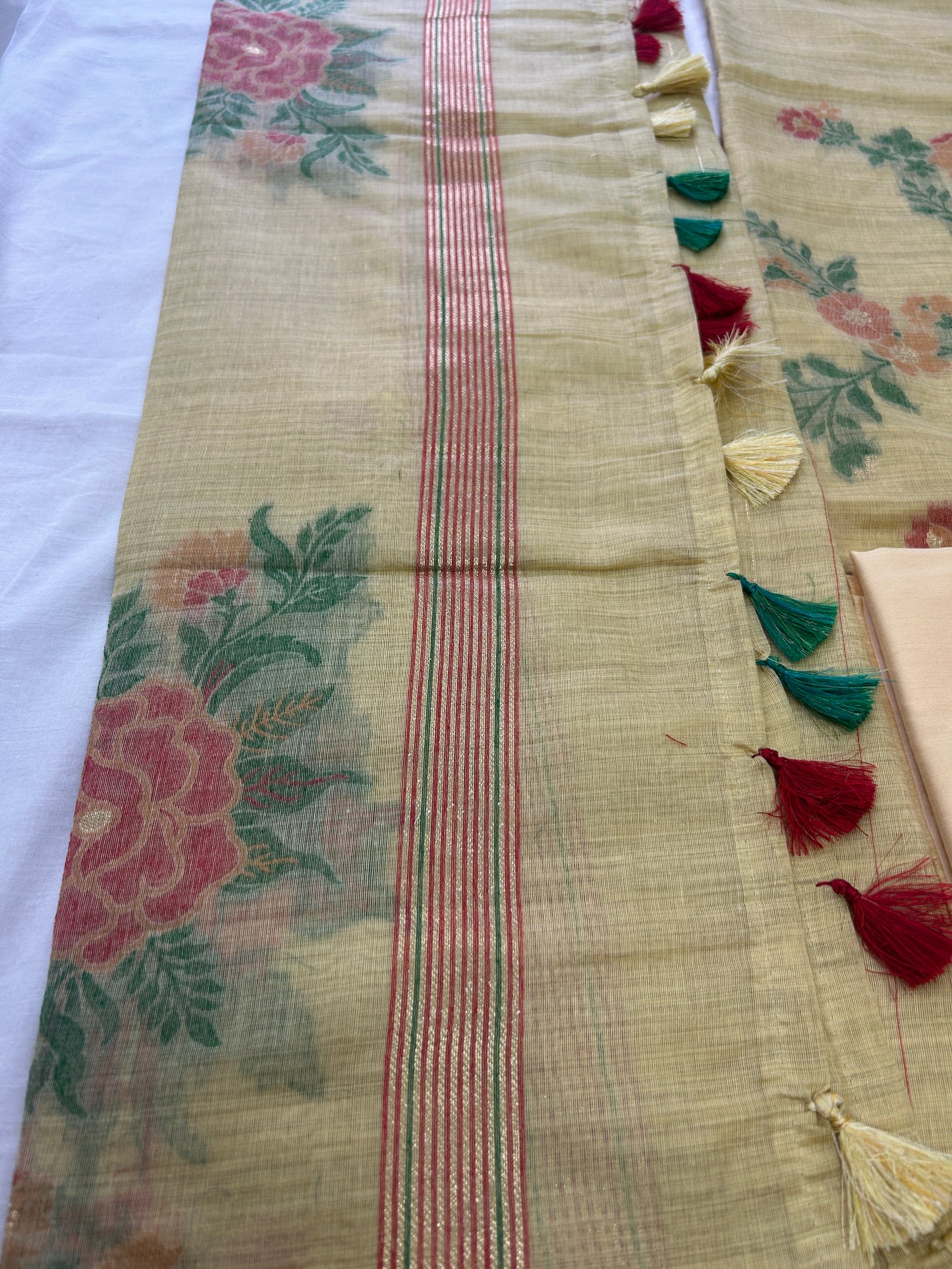 Pastel lemon yellow Banarasi 3 piece set