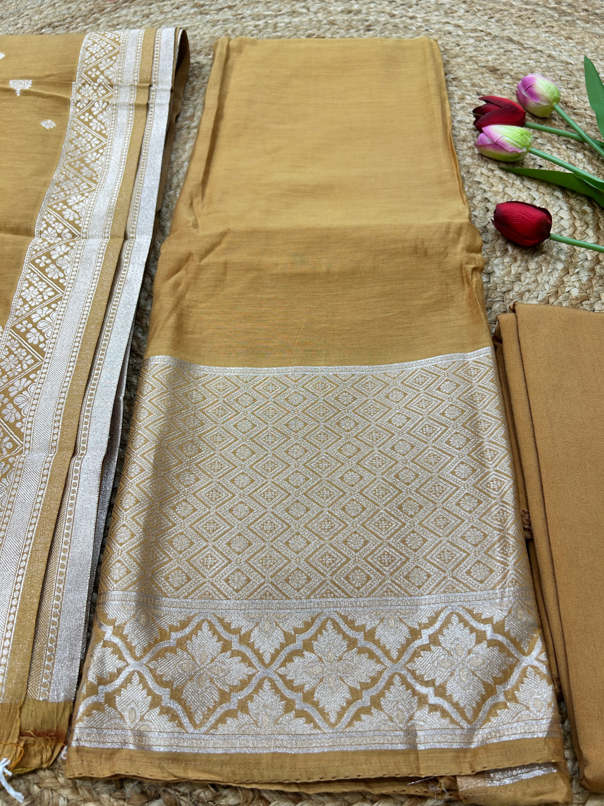 Mustard Gold Pure Mul cotton  Suit Set