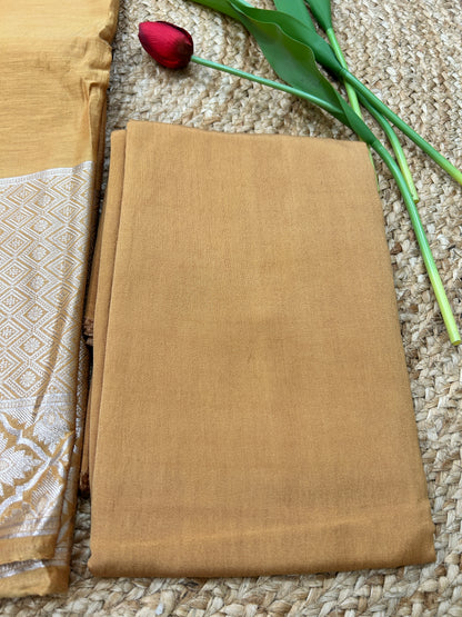 Mustard Gold Pure Mul cotton  Suit Set