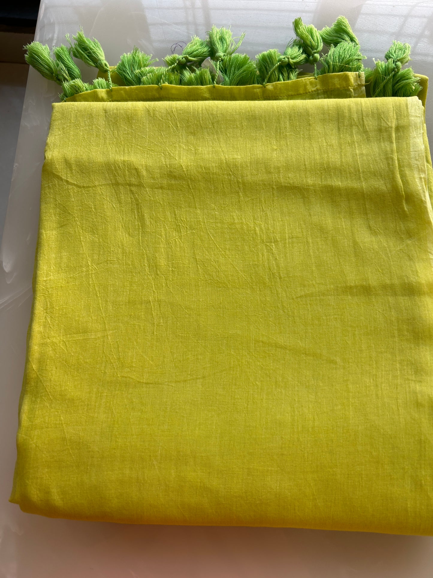 Light green plain Mulcotton saree
