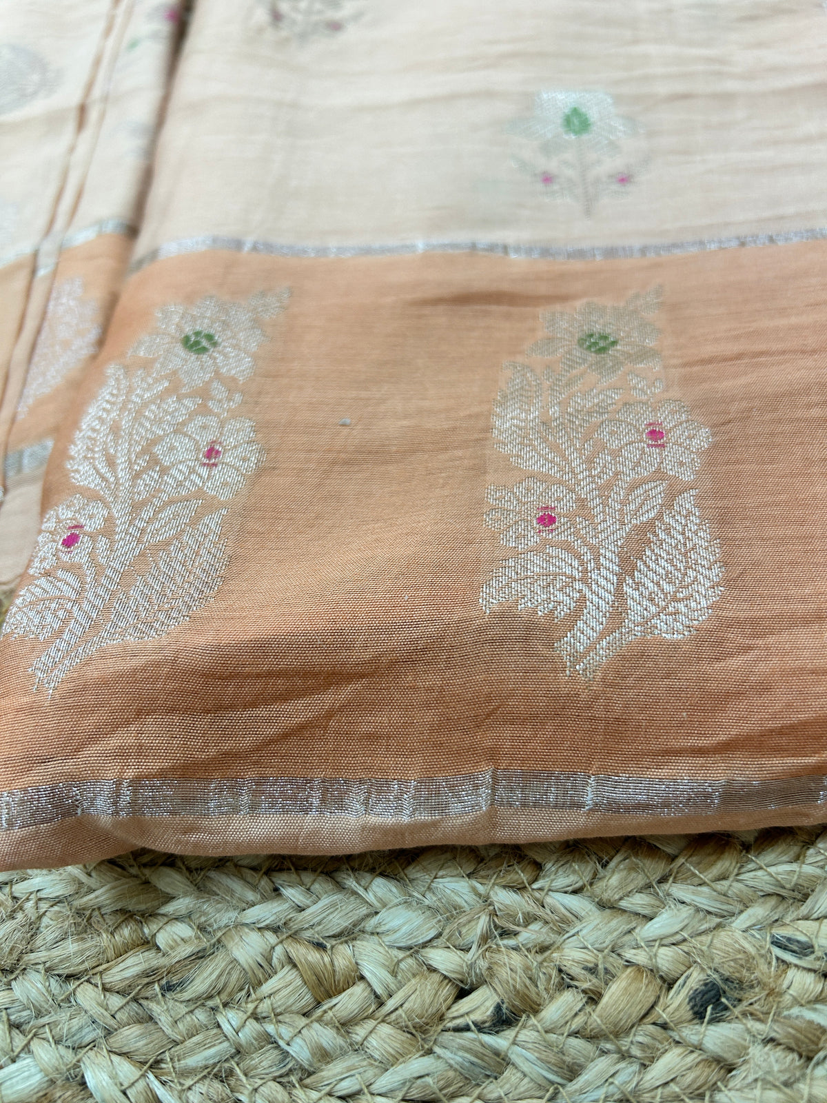 Peach Blossom Pure Silk Banarasi 3-Piece Suit Set