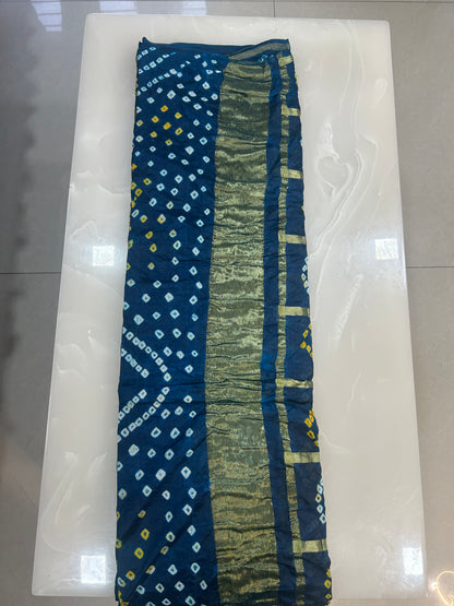 Bandej saree with zari weaves with plain blouse piece SB215