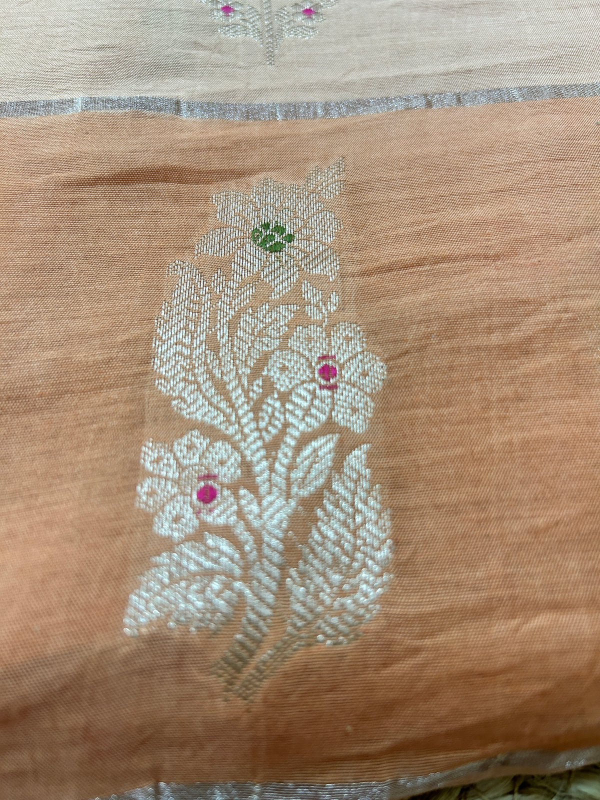 Peach Blossom Pure Silk Banarasi 3-Piece Suit Set