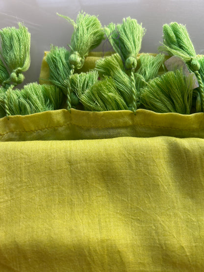 Light green plain Mulcotton saree