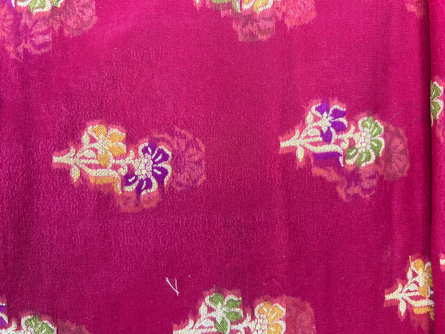 Authentic Handloom Pure Khaddi Georgette Banarasi Saree – Rani Pink with Meenakari Weaving