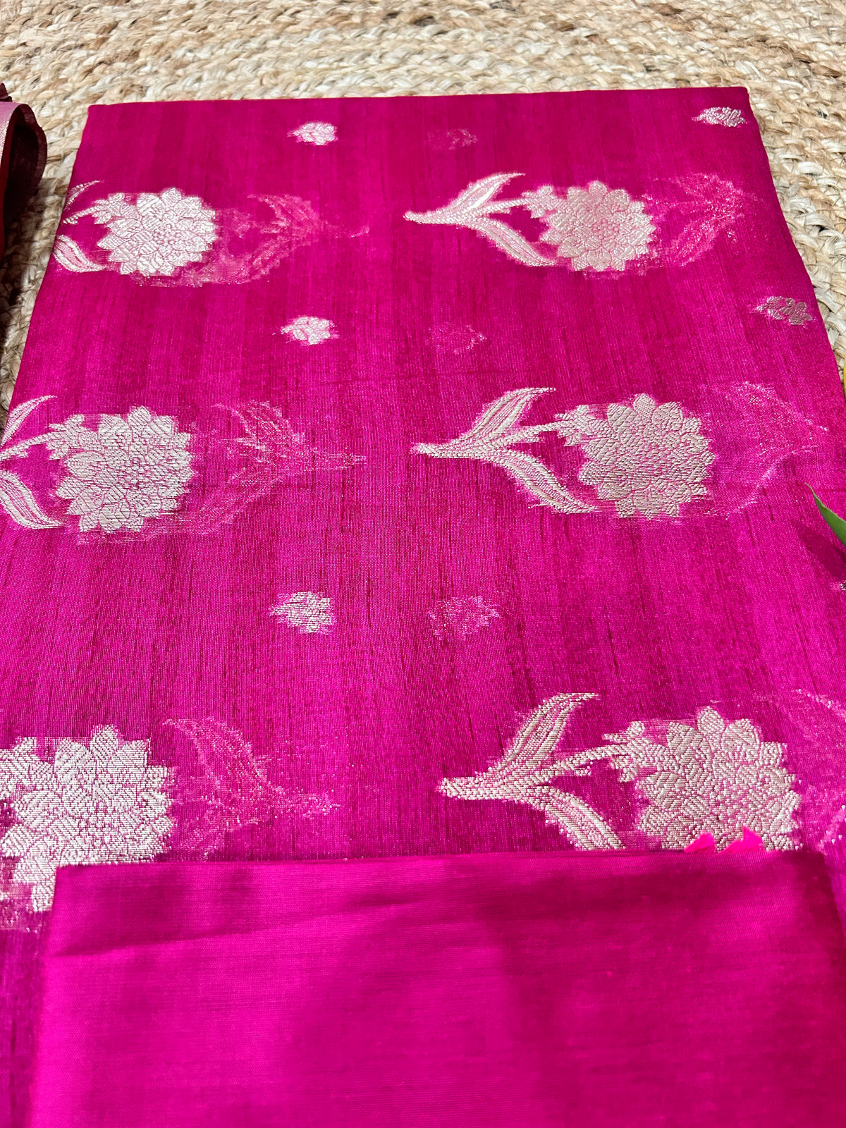 Magenta Pink Chandheri  cotton Banarasi 3-Piece Suit Material