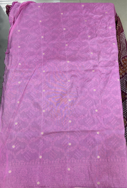 Deep wine Bandhej Banarasi saree with blouse piece SB199