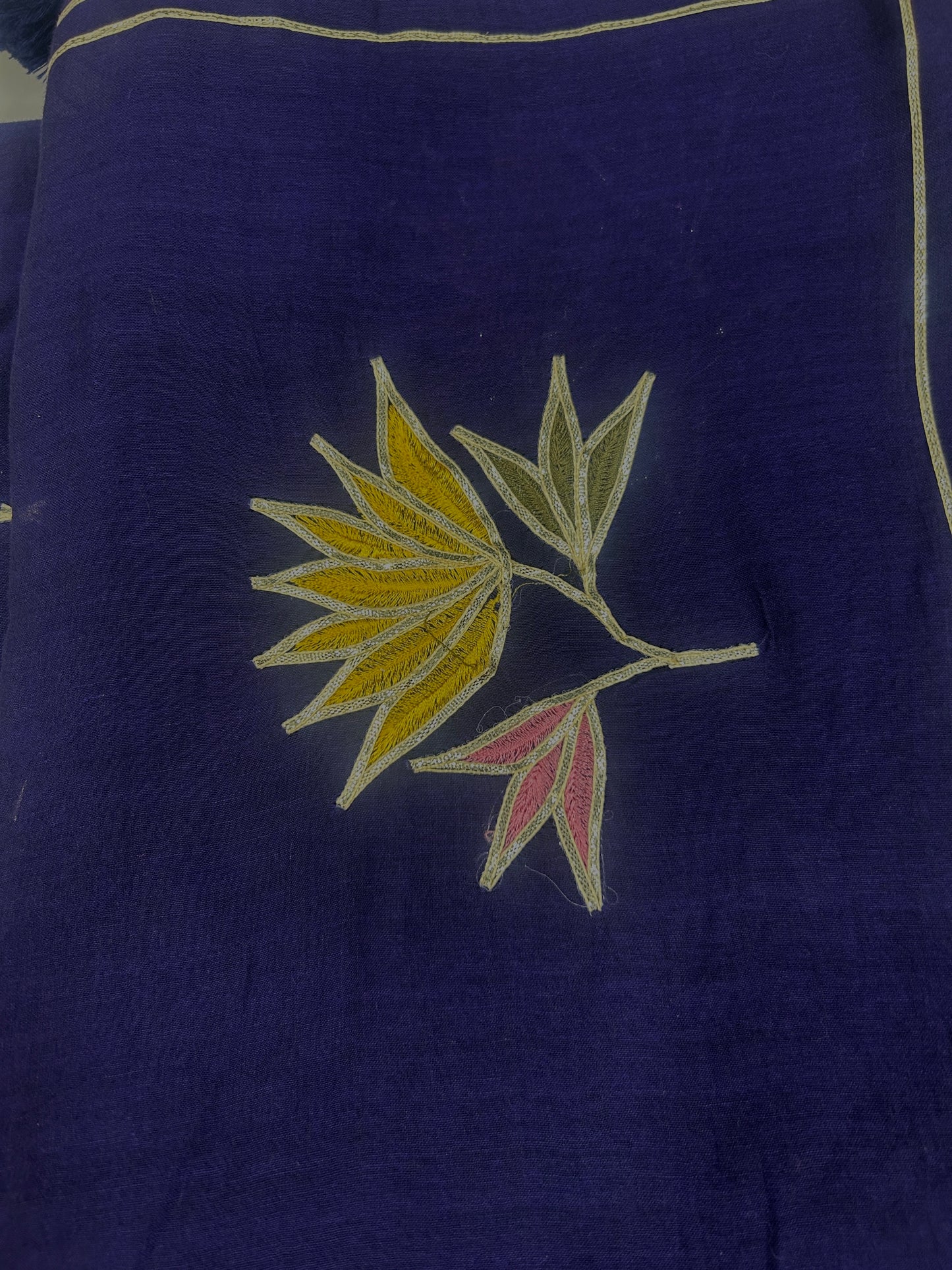 Deep Navy royal blue Mulcotton saree with Gottapatti embroidery work