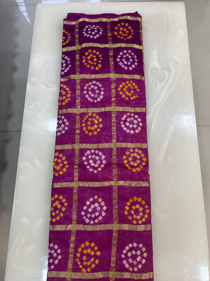 Bandej saree with zari weaves with plain blouse piece SB215