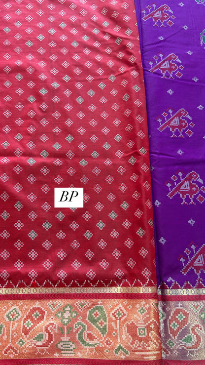Purple Paitani weave polysilk sarees with Blouse piece SSP143
