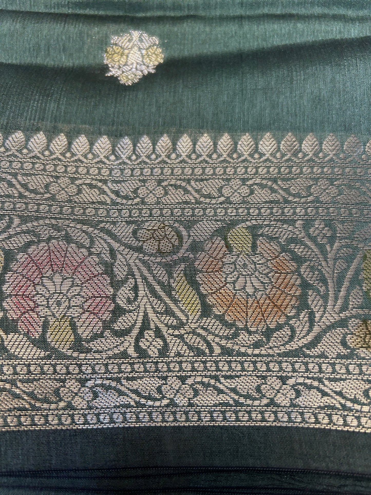 Sage green color Dupion Silk Handloom Banarasi Saree (Copy)