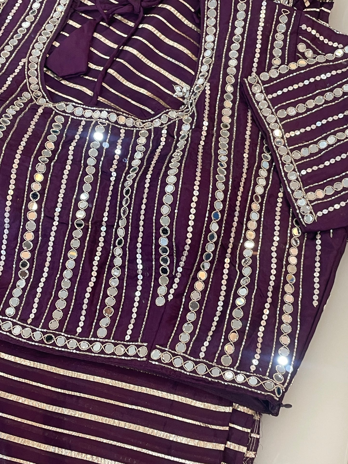 Burgundy color designer party wear Saree with  striped zari with heavy handwork designer ready made blouse  - SPW183