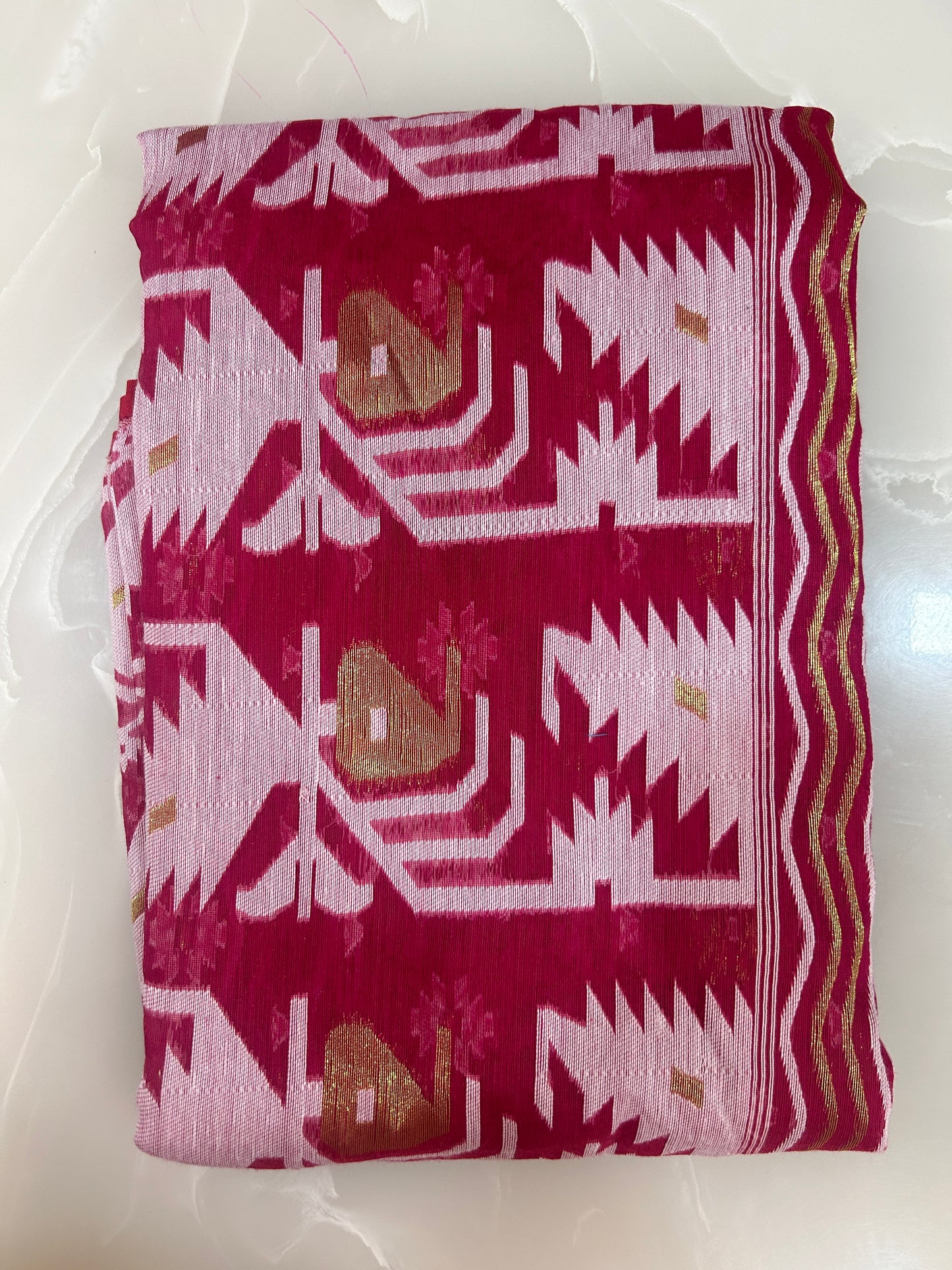 Unstitched Jamdani Weaving Dress materials Top and Dupatta DMC2