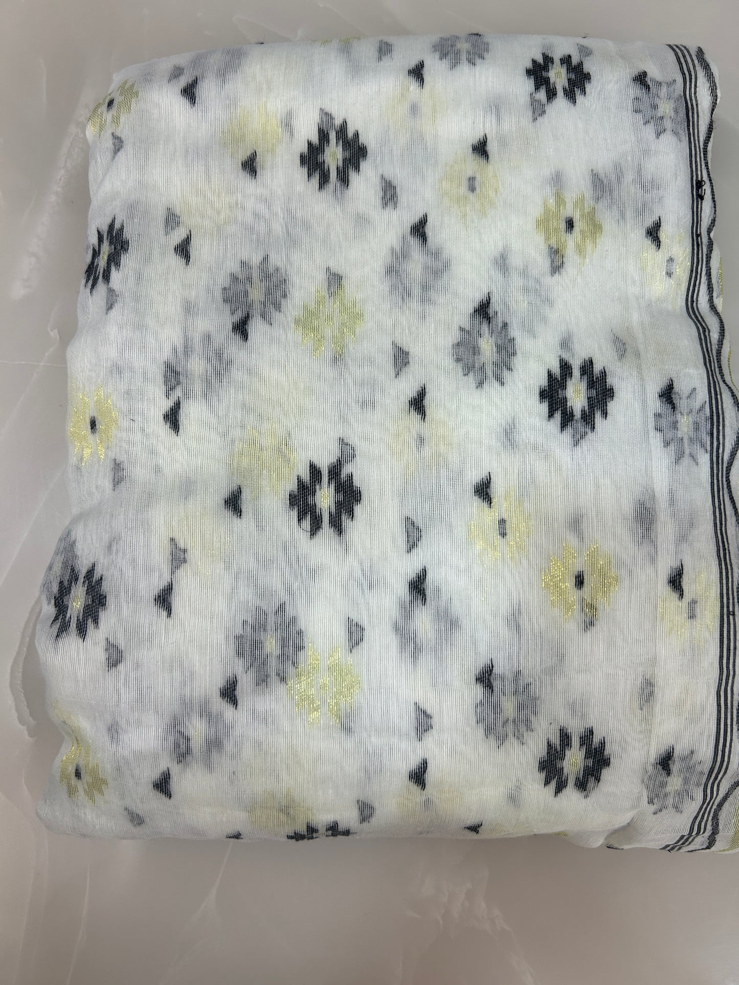Unstitched Jamdani Weaving Dress materials Top and Dupatta DMC2