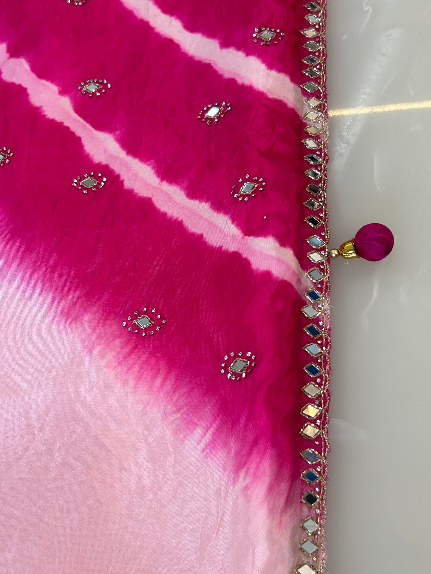 Baby Pink  color designer party wear Saree with  Dark pink heavy handwork designer ready made blouse  - SPW182