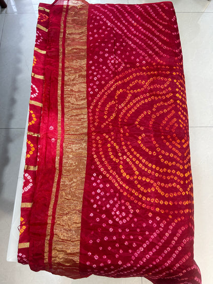 Bandej saree with zari weaves with plain blouse piece SB215